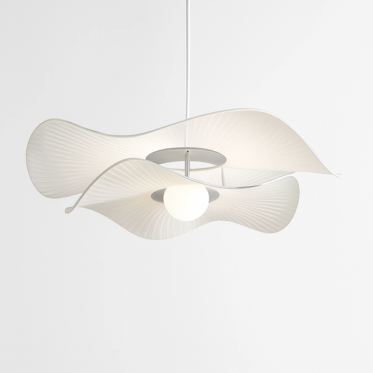 Lustre Suspension Vintage Scandinave Blanc Tissu LED