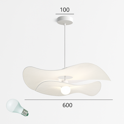 Lustre Suspension Vintage Scandinave Blanc Tissu LED