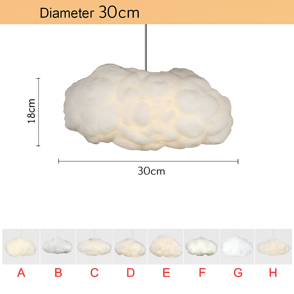 Lustre Nuage LED Blanc pour Chambre d'Enfant