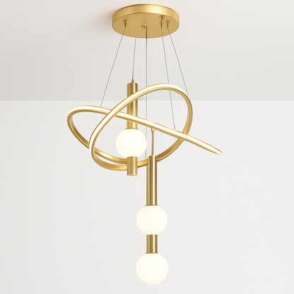 Lustre Suspendu LED Moderne en Verre Dimmable