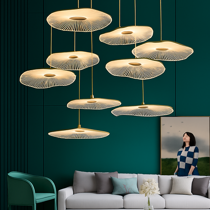 Lustre Moderne Métal & Verre LED Dimmable