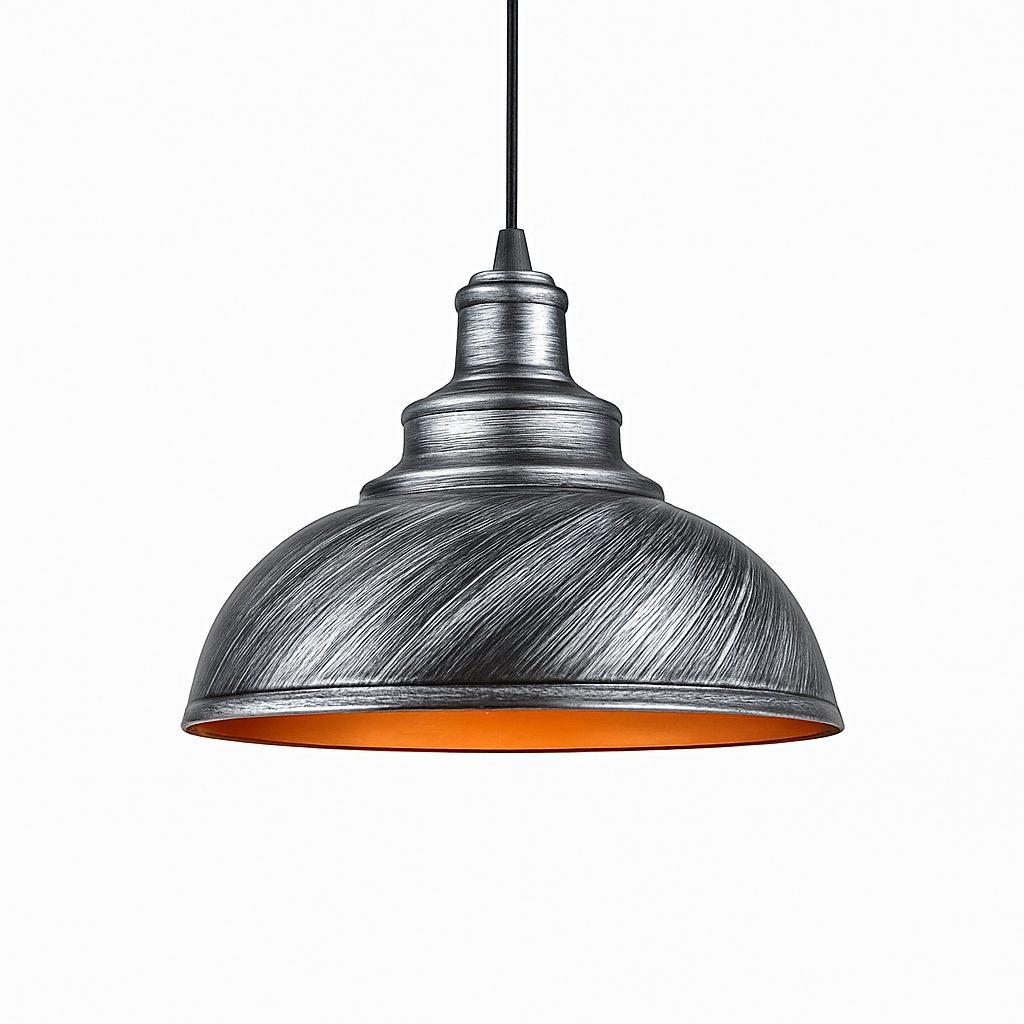 Lustre Suspension Métal Noir Style Industriel Vintage