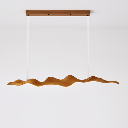 Lustre LED Vintage Feuille Bois & Métal