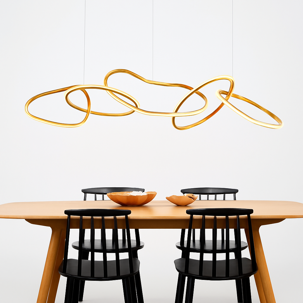 Lustre LED Moderne Vintage Noir ou Or