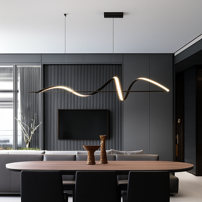 Lustre Suspension LED Design Dimmable - Noir, Blanc ou Doré