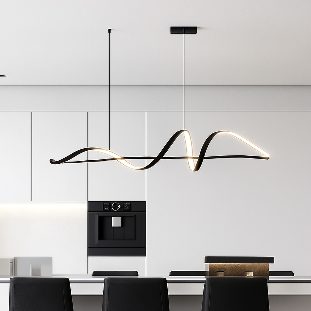 Lustre Suspension LED Design Dimmable - Noir, Blanc ou Doré
