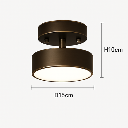 Plafonnier LED Rond Design Nordique Cuivre & Bronze