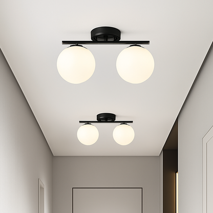 Plafonnier LED Globe Design Nordique en Fer et Verre