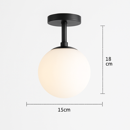 Plafonnier LED Globe Design Nordique en Fer et Verre