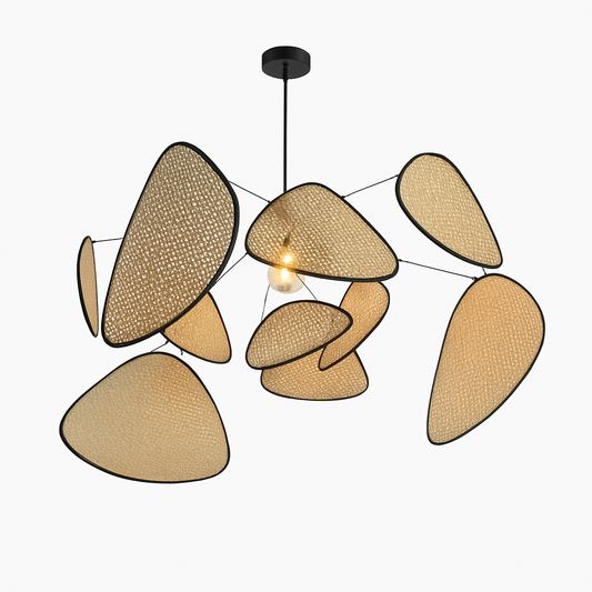 Lustre LED Rotin Tressé Design Scandinave & Wabi-Sabi
