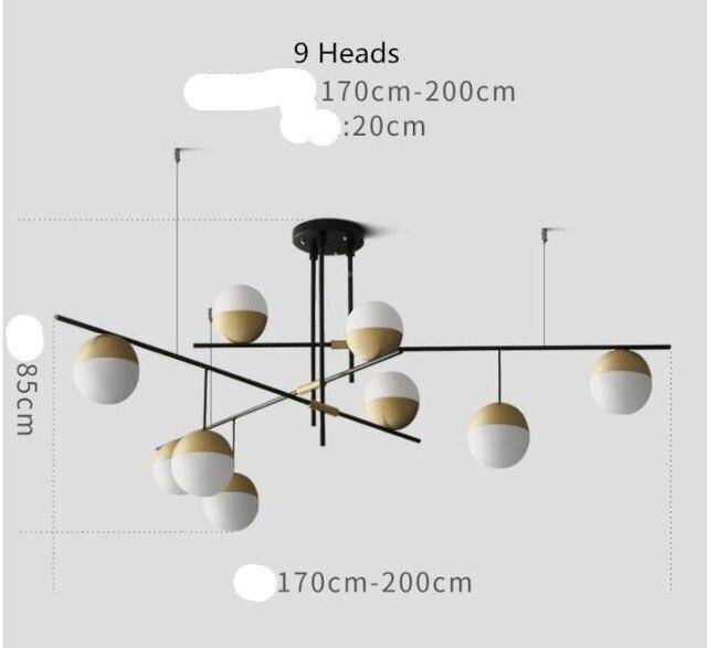 Lustre Design BRIDAY Doré Métal & Verre 9 Lumières