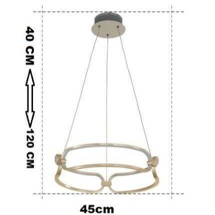 Lustre LED Doré Design Anneaux Pavia