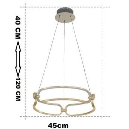 Lustre LED Doré Design Anneaux Pavia