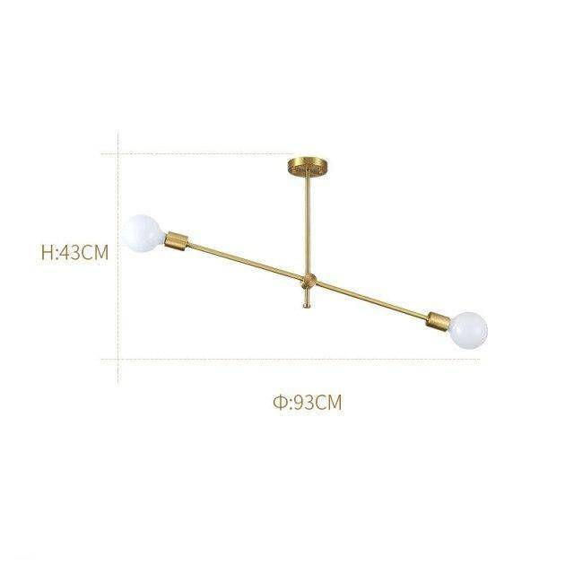 Lustre LED Métal Doré & Verre Design Européen