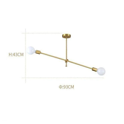 Lustre LED Métal Doré & Verre Design Européen
