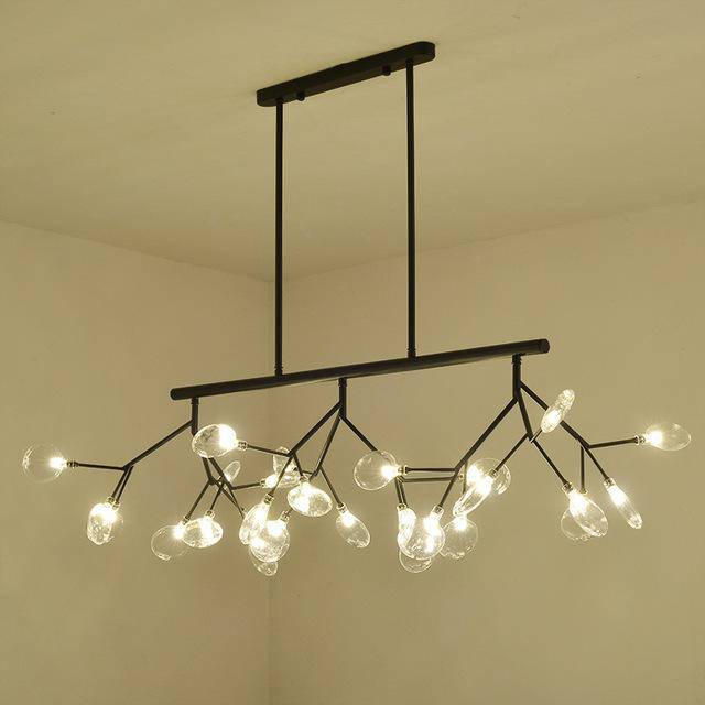 Lustre Design Métal Noir ou Doré LED Moderne