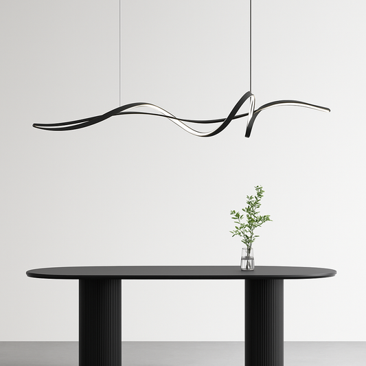 Lustre LED Design Ruban Aluminium Noir 120cm