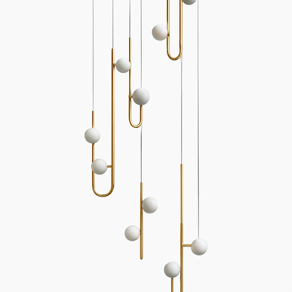 Suspension LED Design Spirale Métal Noir ou Doré