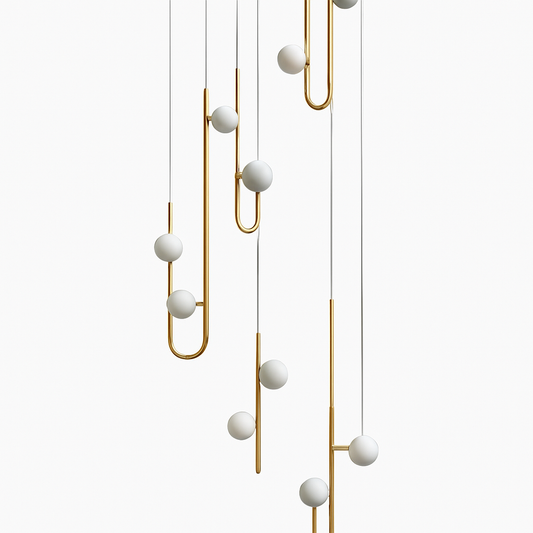 Suspension LED Design Spirale Métal Noir ou Doré