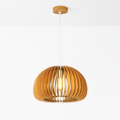 Suspension Citrouille Bois Naturel Style Scandinave