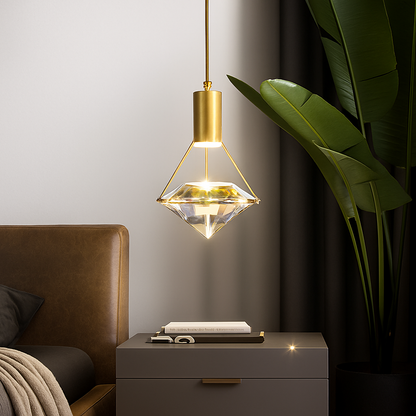 Suspension LED Cristal K9 Doré Moderne